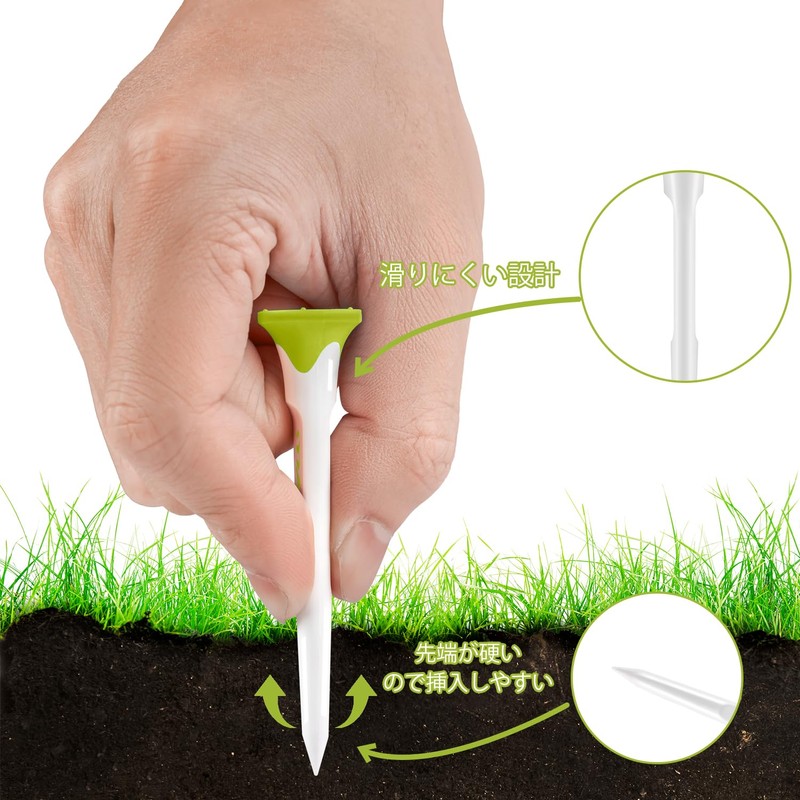 MAZEL Plastic Golf Tee, Increased Distance, Durable, Break-Resistant, Long Tee/Short