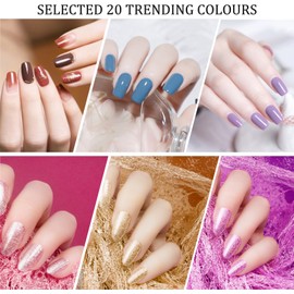 Anself 20 Color Gel + Base Coat +  Top Coat +  Matte Top Coat Manicure Gel Polish Set