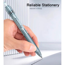 Archic Retractable Rotary Ballpoint Pens Black Gel Ink Pack of 3 (Green White Grey)