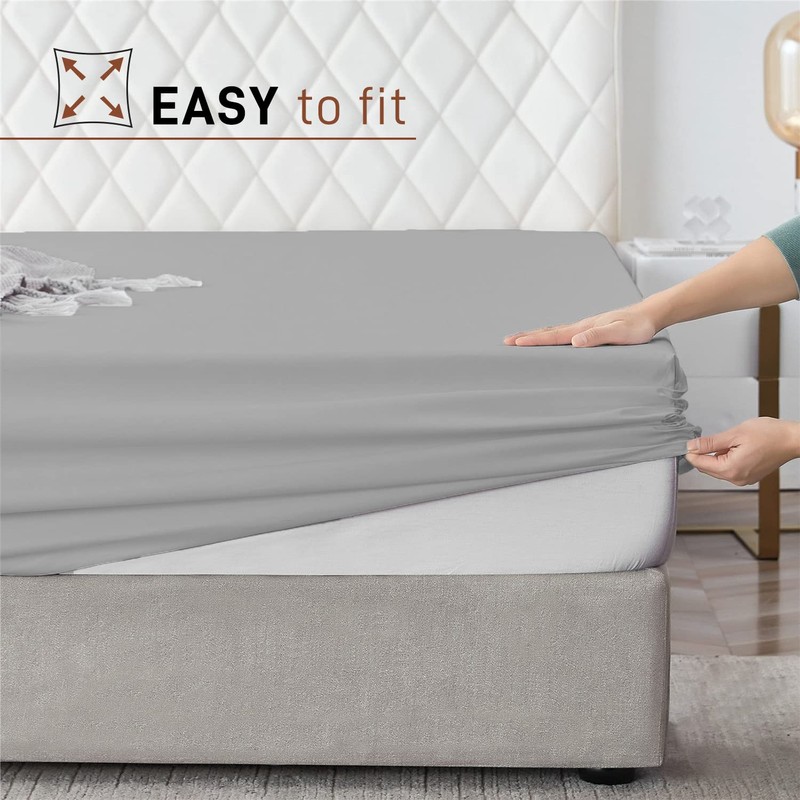 AR Ware Single Fitted Sheet 100% Egyptian Cotton 300 TC,