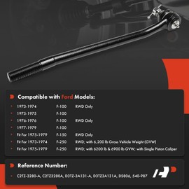 A-Premium Front Outer Left Tie Rod End, Compatible with Ford F-100 F100 1973-1979, F-150 F150 1975-1979, F-250 F250 1973-1979