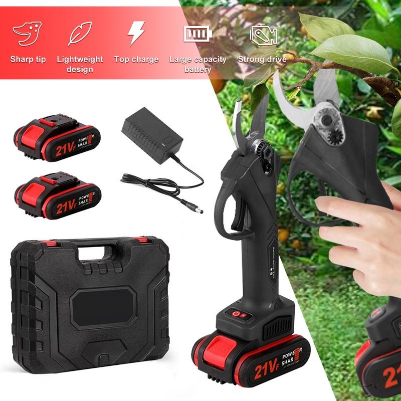 Professional Cordless Electric Pruning Shears with 2PCS Spare Rechargeable 7500mAh