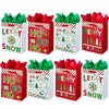 GITMIWS 12 Pack Medium Christmas Paper Gift Bags with Tissue