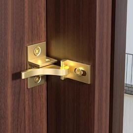 dophee 2Pcs Solid Pure Brass Lock Buckle, Bird Shaped Spring Latch Buckle Hooks for Door Window Gate Cabinet Low Noise Home Hardware, Gold