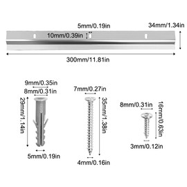 30 cm Z-Clamps for Hanging, Heavy Duty Suspension System, Interlocking Photo Frame Hooks, Z Profile Hanging Rail for Pictures and Mirrors, Artwork, Frame