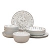 12-Piece Melamine Dinnerware Set for 4, Durable, Break-Resistant, Dishwasher Safe