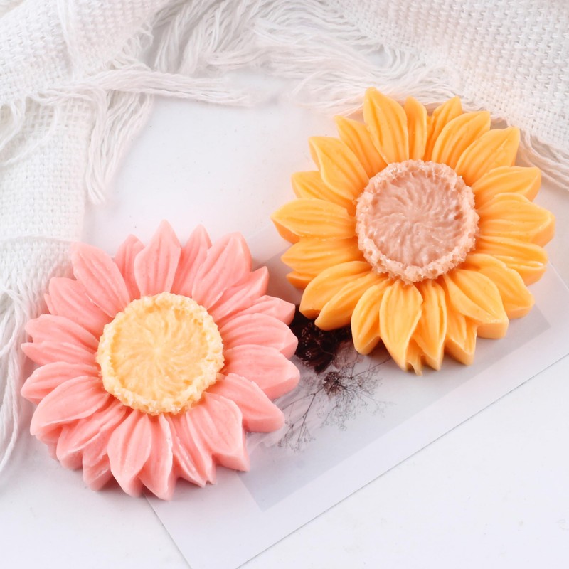 XIAOSHUI Sunflower Candle Mold Daisy Flower Candle Silicone Molds Flower