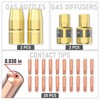 YESWELDER MIG Welding Gun Accessory Kit .030" Tip-Nozzle-Diffusers for Miller