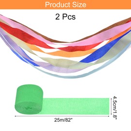 Rebower Crepe Paper Roll, Grass Green Crepe Paper Streamers Sheets, [for Party Streamer Decorations, Birthday Party] - 1.8 Inch x 82 ft / 2 Roll