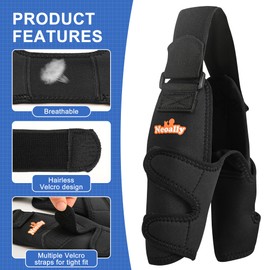 NeoAlly Breathable Dog Elbow Brace Protector Pads for Canine Elbow and Shoulder Support Elbow Hygroma, Dysplasia, Osteoarthritis, Elbow Calluses, Pressure Sores and Shoulder Dislocation (Left Large)