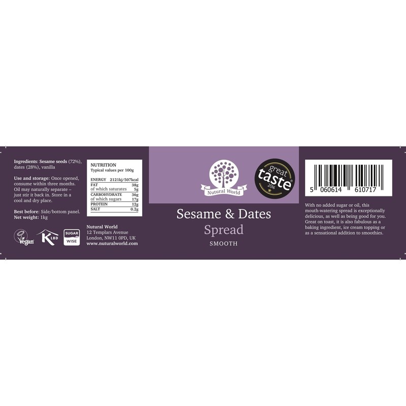 Nutural World - Sesame and Dates spread 35 Oz (1kg)