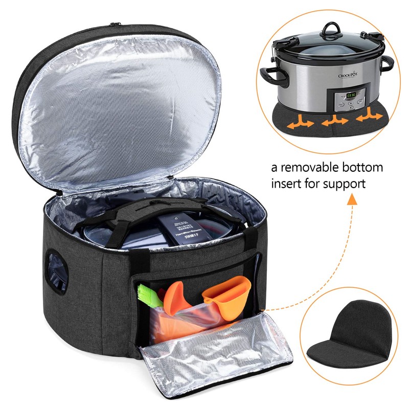 LUXJA Double Layers Slow Cooker Bag (with a Bottom Pad