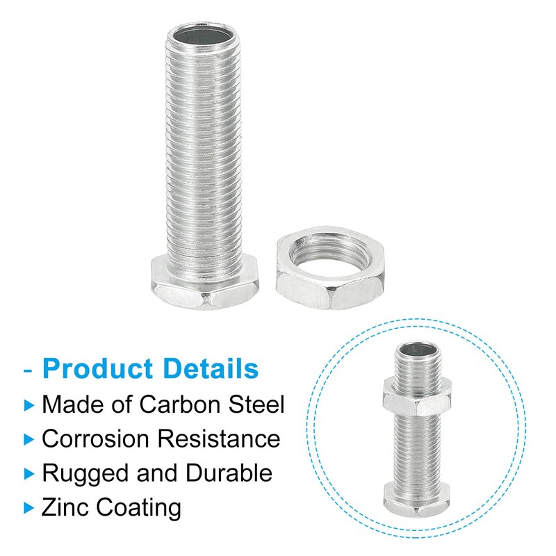 PATIKIL M10x35mm Hex Bolts and Nuts Kit, 10 Set Fine