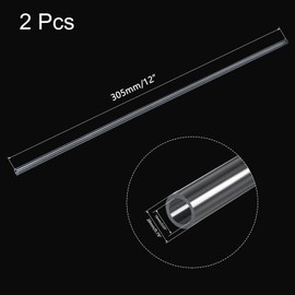 Recogwood 2Pcs Acrylic Pipe Clear Rigid Round Tube 16mm ID 20mm OD 305mm for Lamps and Lanterns, Water Cooling System