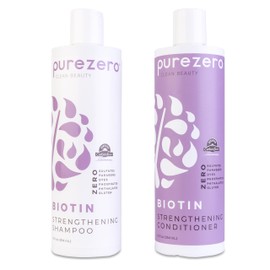 Purezero Set de Champú y Acondicionador Biotina - Fórmula Anti Adelgazamiento - Cabello Voluminizador, Más Grueso, Más Completo - Cero Sulfatos,...   