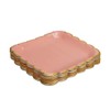 Geeklife Pastel Orange Paper Plates,9 in Square Gold Party Paper