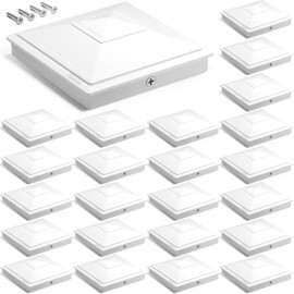 SIEDiNLAR 4x4 Pyramid Post Caps Waterproof Outdoor 4x4 Post Cover, Fits 4x4 3.5x3.5 Vinyl Wood Posts for Fence Deck Mailbox Patio (White, 24 Pack)