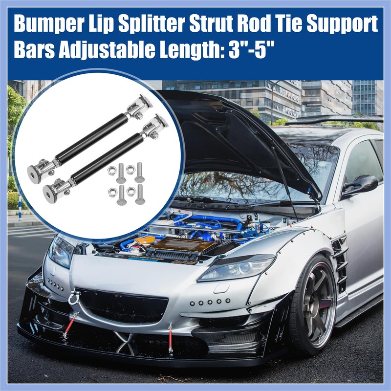 PARSLUCK Universal Adjustable Aluminum Alloy 3"-5" 75mm Car Front Bumper