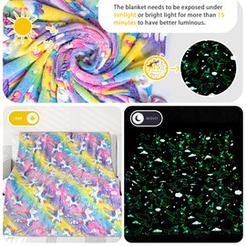Glow in The Dark Unicorn Blanket Gifts for Girls Boys Soft Throw Pink Blanket 3 4 5 6 7 8 9 10 Years Girl Gifts Ideas Toddler Toys Age 6-8 Gifts for Kids Birthday Xmas Throw Blanket for Bed 50x60 in…