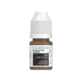 FAMISOO PMU Pigment 5ml/0.169oz – Ultra-Concentrated Permanent Makeup Pigments for Eyebrows, Lips & Tattoos – Vibrant, Long-Lasting & Safe Plant-Based Color (T85-Soft-brown)