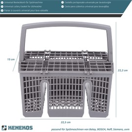 Kenekos - Cutlery basket for dishwashers compatible with Siemens SZ73100 / 11018806, Bosch SMZ5100/00743503, Neff Z7863X0 - Dishwasher accessories - Dimensionally stable plastic