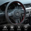 CHUSYYRAY Black 15" Leather Car Steering Wheel Cover Breathable Anti-slip