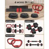 Adjustable Dumbbell Set, 10/20/30/45/70/90lbs Free Weight Set with Connector, 4