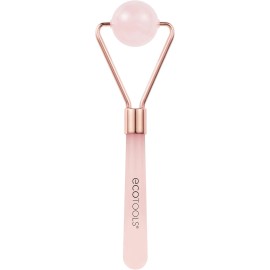 EcoTools Rose Quartz Contour Roller – 100% Real Stone for Face + Neck Massage
