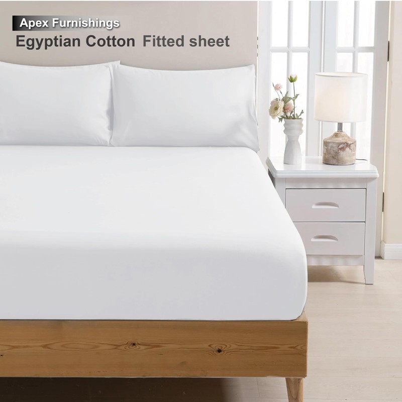 Apex Furnishings 100% Egyptian Cotton 300 Thread Count Double Fitted