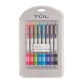 TUL Retractable Gel Pens Pack of 8 Gray Smooth Writing Office Supplies