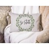 BGBDEIA Rustic Be Still Cushion Cover Farmhouse Green Olive Wreath