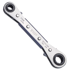 TOP PRW-2 4 Size Plate Ratchet Wrench, 0.3 x 0.4 inches (9 x 10 mm), 0.4 x 0.47 inches (11 x 12 mm), 20° Feed, 12 Angles, Stainless Steel, Tsubame Sanjo, Made in Japan