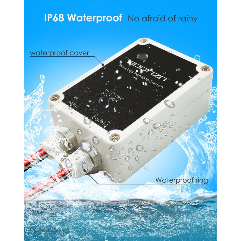 12 Volt On/Off Wireless Remote Control Switch with 2 Keys,