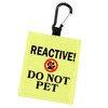 CHOORO Reactive No Dogs/Do Not Pet Alert Hanging Patch (Yellow, Nylon, 1 Count, 7.8 cm x 8.8 cm, Warning/Alert Patch)