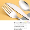 Travel Utensils with Case, Reusable Stainless Steel Cutlery Set Portable