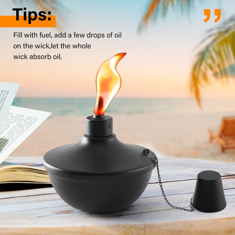 SNOGSWOG 4 Pack Metal Table Top Torches, 22oz Citronella Torches