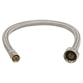HIGHCRAFT 12 Inch Flexible Toilet Water Supply Line Braided Stainless Steel Toilet Hose Connector 3/8 Inch Compression x 7/8 Inch Ballcock Brass Nut