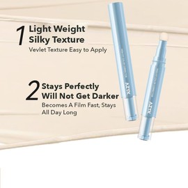 1PC AZTK Concealer Color Corretor Liquid Concealer With Sponge Head, Stay Long Lasting Moisturizing Liquid AZTK Makeup Facial Highlighter, Create Flawless Makeup (01#, 4.6g)