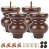 TCHOSUZ 5 inch / 12cm Wooden Furniture Legs, Pack of