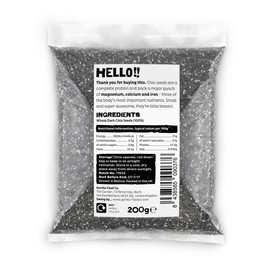 Gorilla Food Co. Whole Dark (Black) Chia Seeds - 200g - Raw - Non-GMO