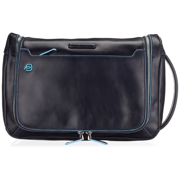 Piquadro Blue Square Leather Wash Bag 30 cm