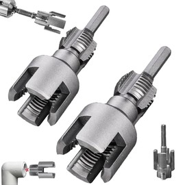 2PC Integrated Internal & External Pipe Threading Tool,2025 New Pipe Thread Cutting Tool,PVC Pipe Threader Electric Drill Compatible Plastic Pipes Threader for 1/2" (DN15) 3/4" (DN20) Pipes Sizes