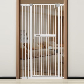 Pet Gate 60'' Extra Tall Cat Gate for Doorway Superior Wide and Auto Close Pet Safety Gate, No Drilling Pressure Mount Kit Extra Tall Cat Safety Gate for Doorways Stairs Kitchen (33-36'' Wide)