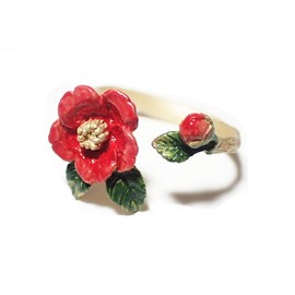 Parnart Poc Ring, Flower, Camellia, One Size Fits Most, Camellia, Camellia, Camellia, Cute, Women's, Popular, Adult, Elegant, Gift, For Birthdays, Seasons, Brass