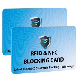 SaiTech IT 2 Pack RFID Blocking Cards Protect Your Entire Wallet, Purse, and Cards from NFC Contactless Theft Wallet for Men & Women - Sky Blue, Sky Blue, Rf