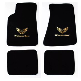 AFM NEW! FLOOR MATS 1982-2002 PONTIAC FIREBIRD Embroidered Double Logo Gold set 4