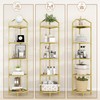 5-Tier Corner Shelf Stand, Gold Corner Bookshelf, Bathroom Storage Rack