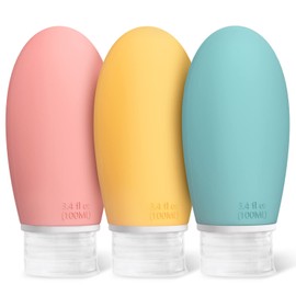 Botellas de Viaje 100 ml Avion, Opret 3 Piezas de Contenedores de Viaje de Silicona, Aprobados por La TSA y A Prueba de Fugas, Accesorios de Viaje para Líquidos, Recargables para Gel y Champú