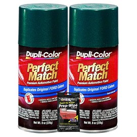 Dupli-Color Deep Jewel Green Metallic Exact-Match Automotive Paint for Ford Vehicles - 8 oz, Bundles with Prep Wipe (3 Items)