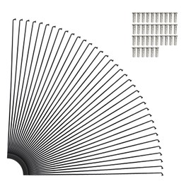 GATWOEST 36 Pcs 14G J Bend Bicycle Spokes Black Steel Bike Spokes with 36 Brass Nipples New Upgraded Cycle Spokes for MTB,Ebike,Mountain,Road City Bikes and Electric Bike 700C Wheels-146 mm